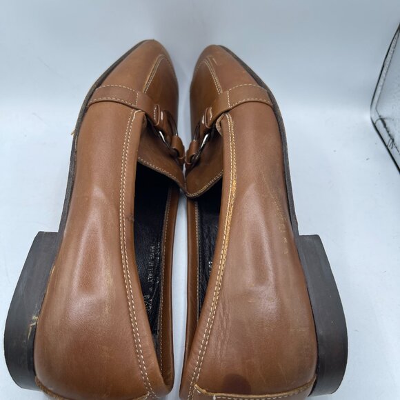 Coach Italy Leather Loafers Square Toe Buckle Brown 6.5B - Picture 8 of 12